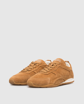 Stuart Weitzman Brown suede SW Scout sneakers with logo SM626