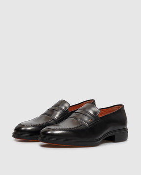 Santoni Black leather loafers MGEG18964NEAXNTG