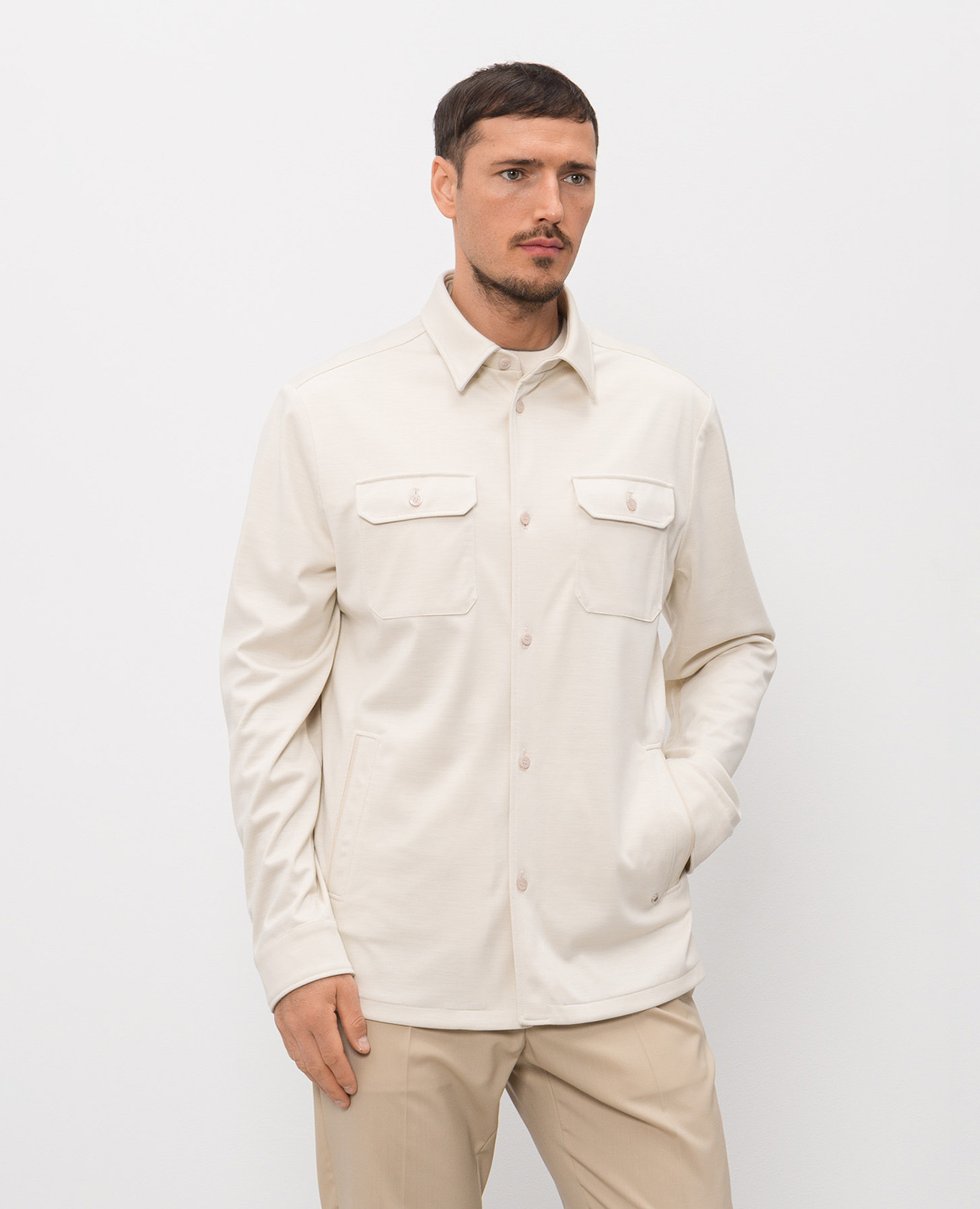 

Beige wool shirt Stefano Ricci