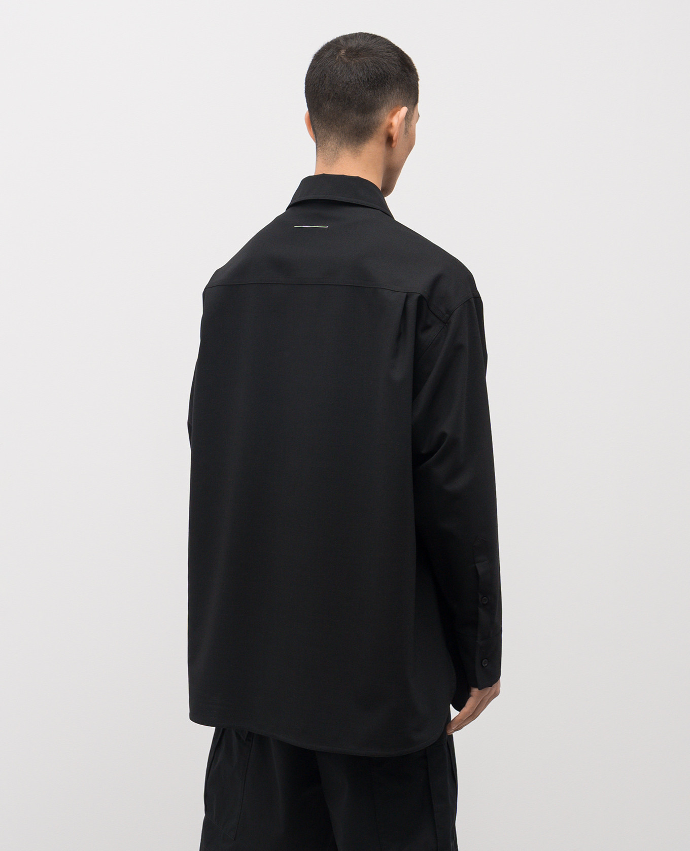 

Black wool shirt with branded patches Maison Margiela MM6