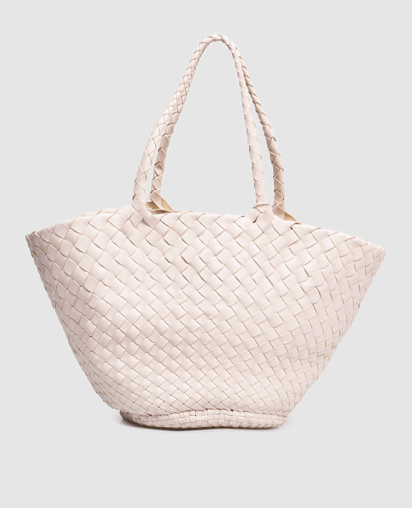 

Egola Pink Leather Woven Tote Bag Dragon