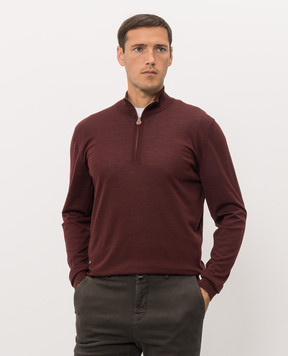 Kiton Burgundy wool jumper UMK0899