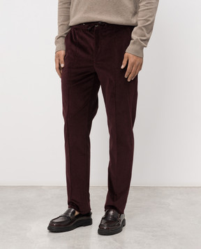 ISAIA Burgundy corduroy pants with wool PNC053P9130