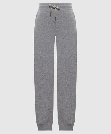 Grey cashmere and merino wool joggers