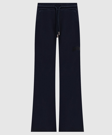Blue sweatpants with textured logo
