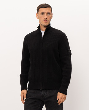 Stone Island Black wool and cashmere cardigan L2S155100054S00FL