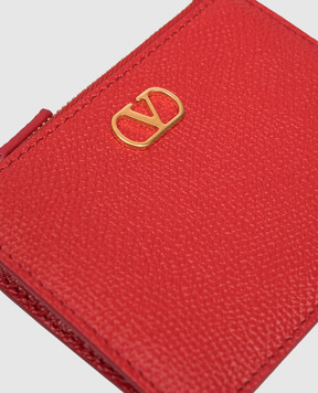 Valentino Red leather cardholder VLogo Signature 8W2P0AK9SNP