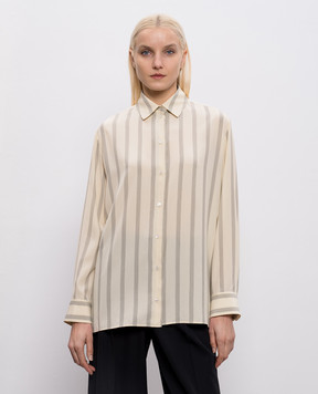 The Row Sisilia beige striped silk blouse 5652W4349