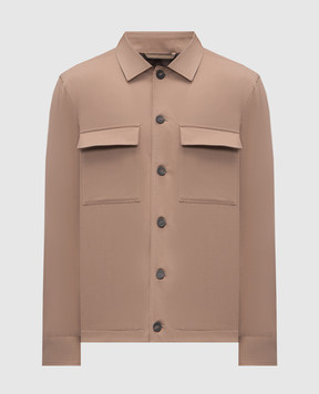 Peserico Brown shirt-style linen jacket R5223808274