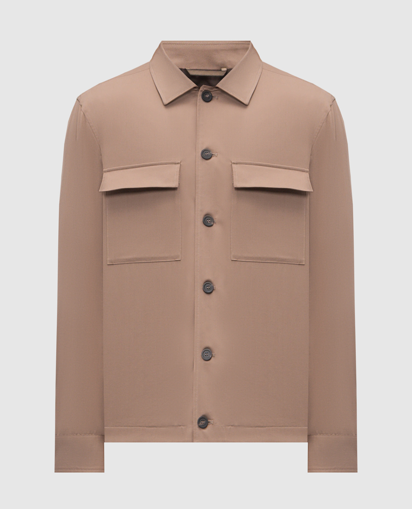 

Brown shirt-style linen jacket Peserico
