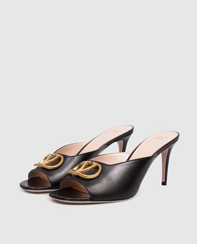 Valentino VLogo Signature Black Leather Mules 8W2S0NQ4ZIC