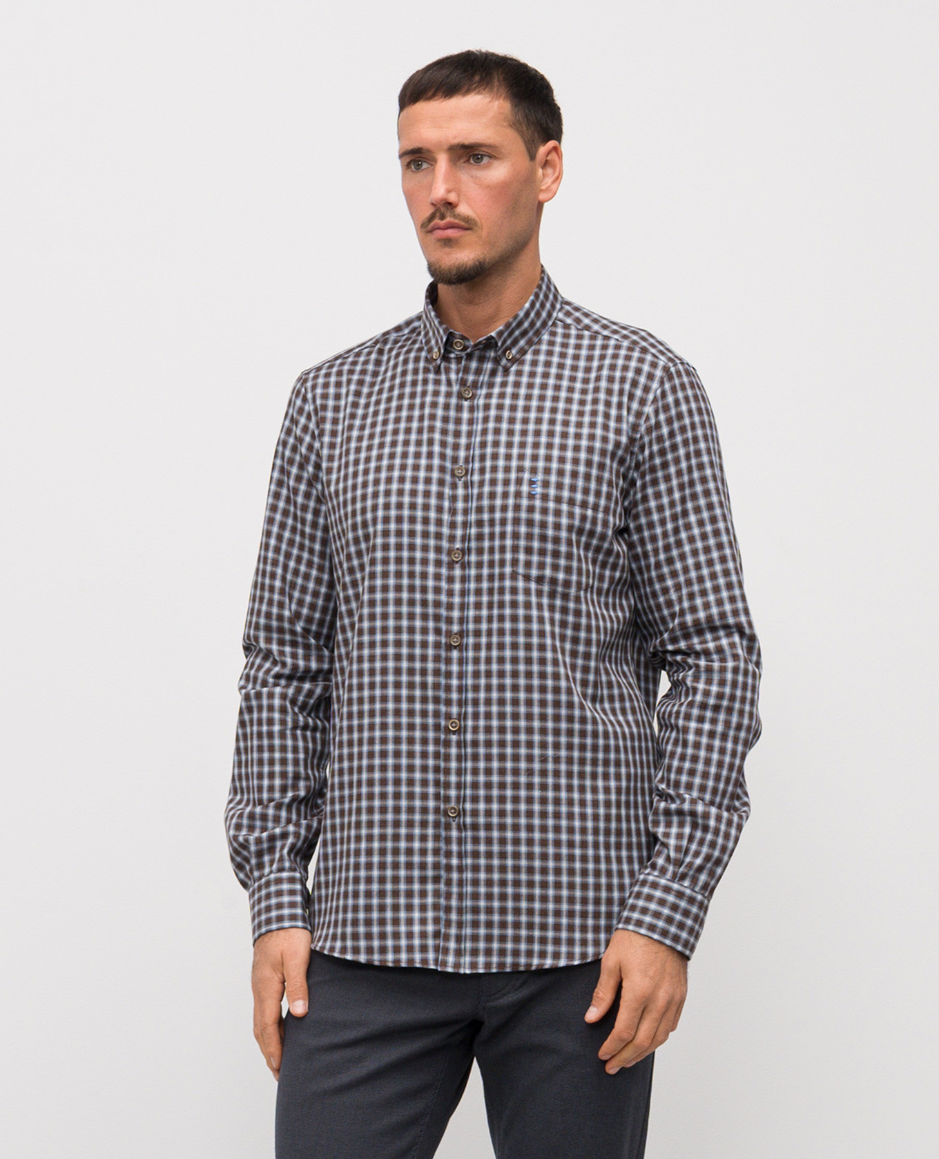 

Brown checkered shirt Florentino
