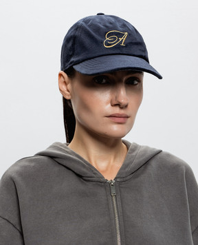 AUTRY Blue velour cap with monogram embroidery ACPU132B