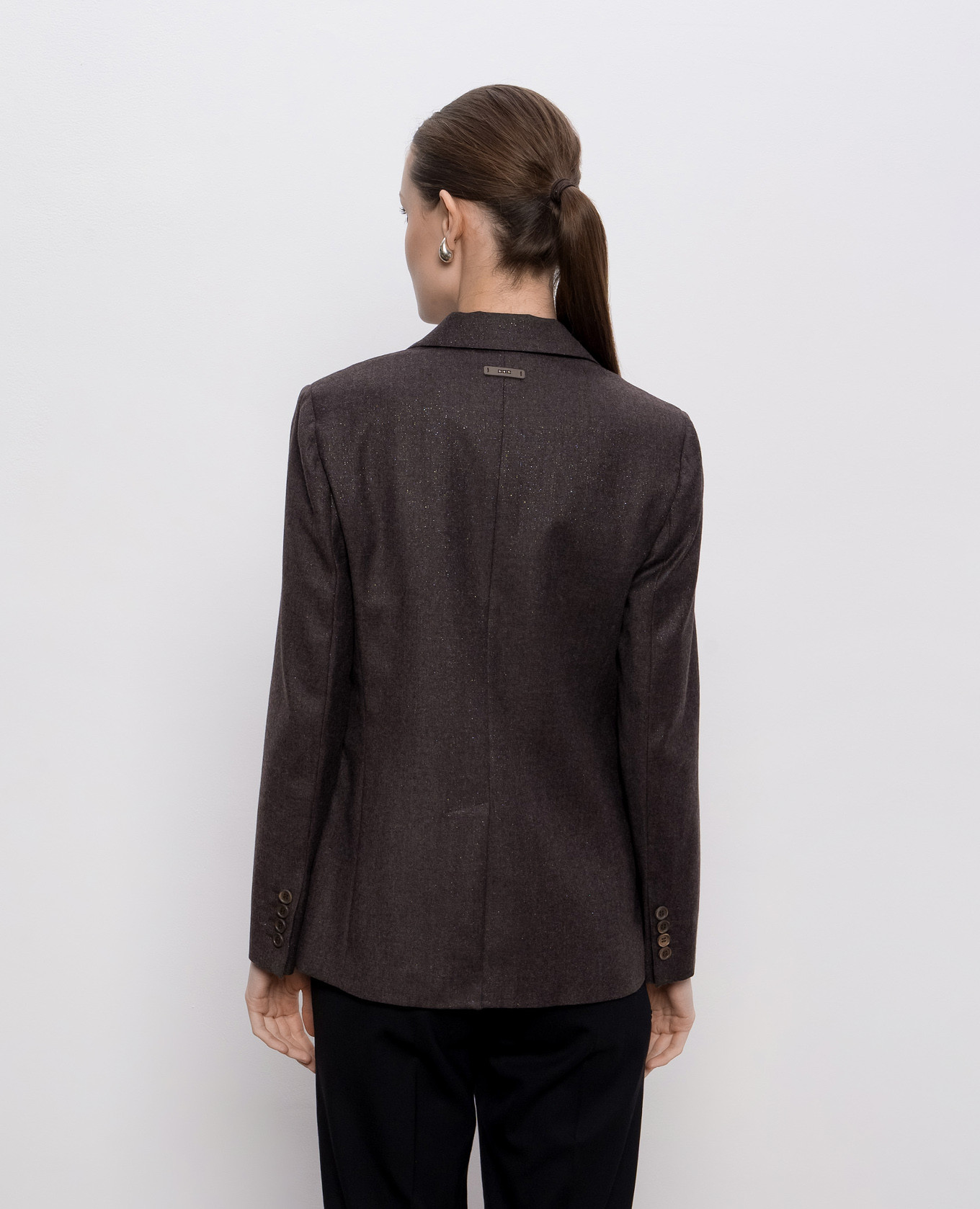 

Brown wool jacket with lurex Peserico