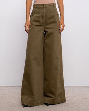 Max Mara Khaki denim palazzos MXMALAMARO