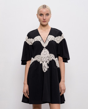 Twinset Black mini dress with lace 261LM2DCC