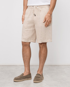 Peserico Beige linen shorts R54235T00D02494