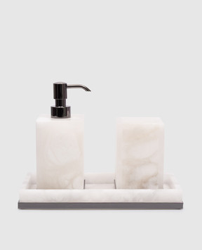 Treesseci Baster Square bathroom set with dispenser, glass and tray BQ99ABCF