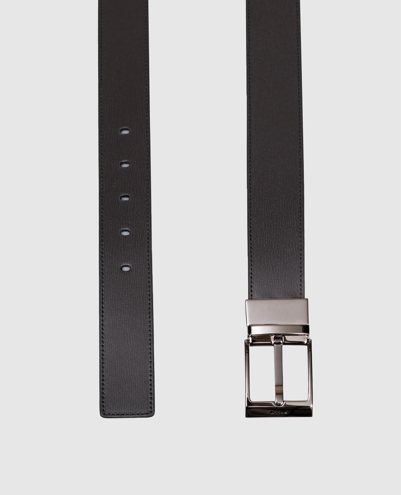 

Leather reversible belt with logo Bally, Black