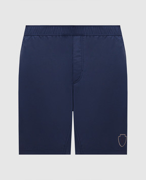 Brunello Cucinelli Blue shorts with logo print MB4223590T