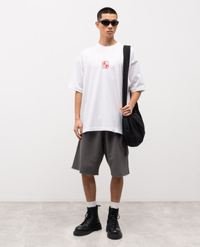 Vetements White BIKER CROSS T-shirt with logo print ME76TR178W