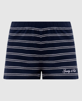 Sporty & Rich Blue striped shorts SH071710326BL107