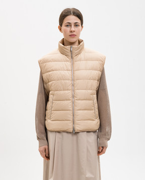 Peserico Beige down vest A0346006957
