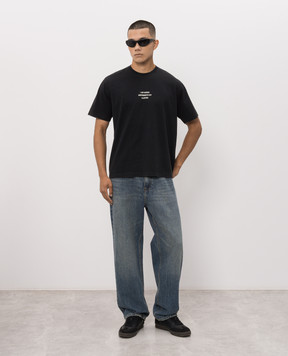 Vetements Black T-shirt with a print of the inscription MH27TR171Bm
