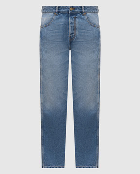 Balmain Blue jeans with logo patch HH1ML138DG26