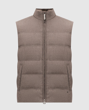Stefano Ricci Grey wool and cashmere down vest MDJ63002105803