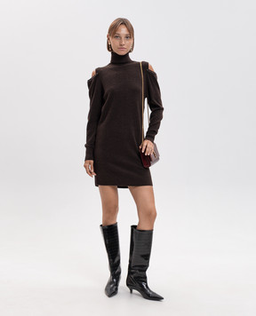 Twinset Brown dress with cutouts 262AP3172