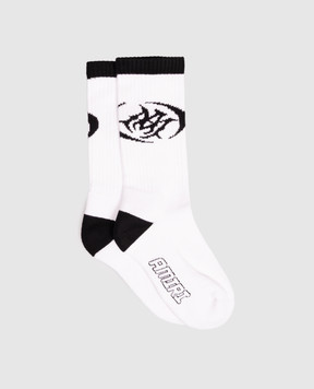 AMIRI White socks with monogram pattern AMSASS1003