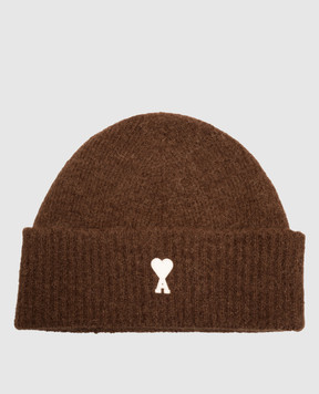 Ami Paris Brown hat with patch UBO005KN0135m