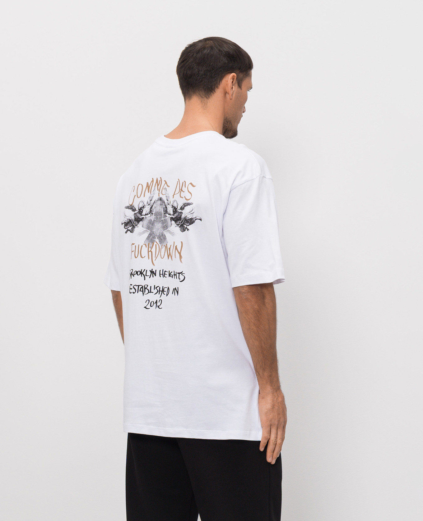 

White T-shirt with branded print Comme des Fuckdown