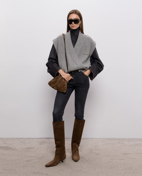 Brunello Cucinelli Gray cashmere vest M12724316P