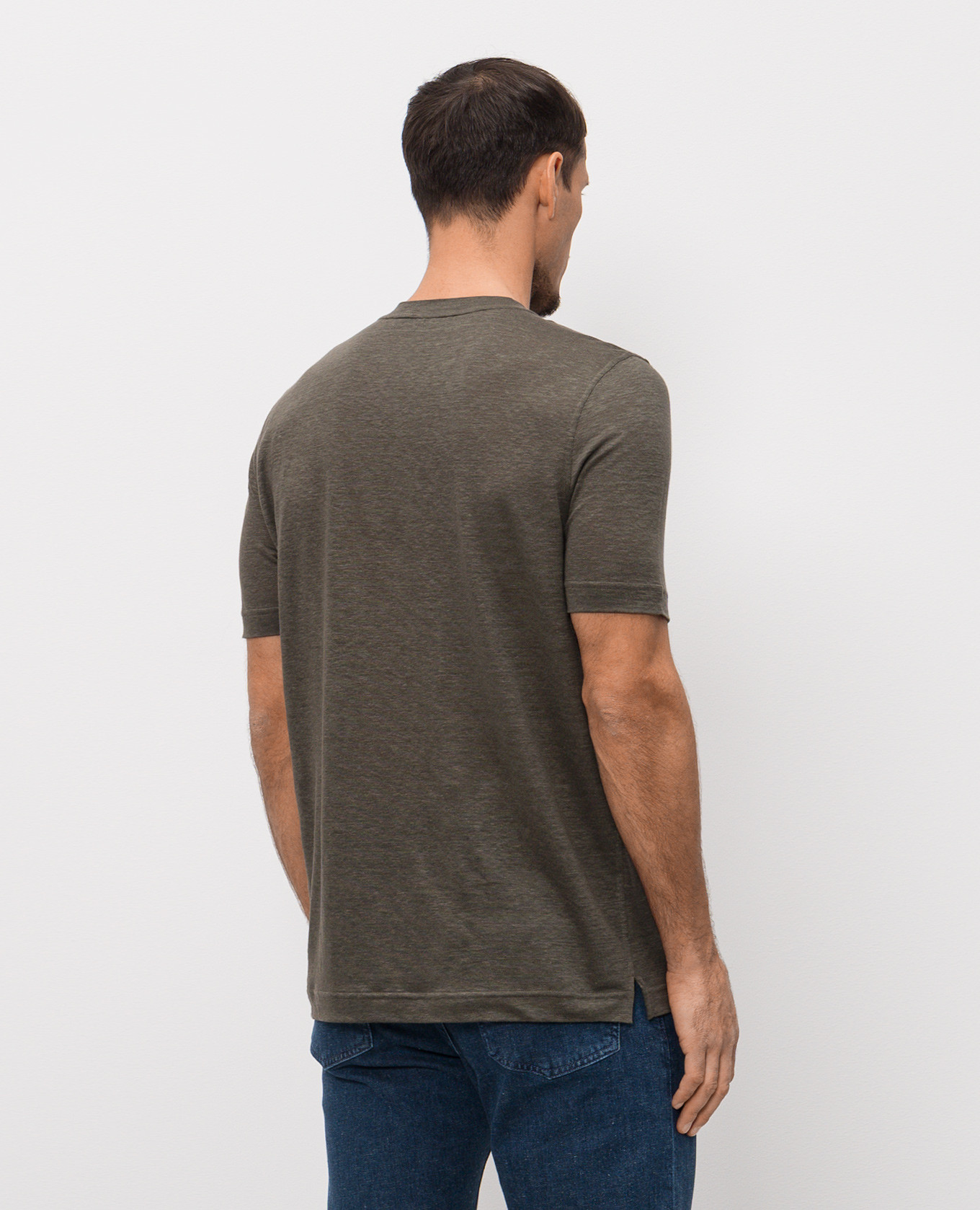 Khaki linen T-shirt Stefano Ricci 4