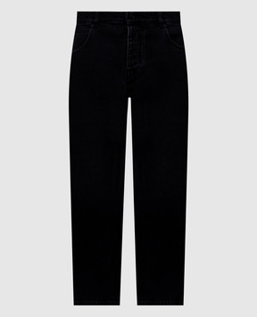 Balmain Black jeans with logo patch HH1ML138DG13