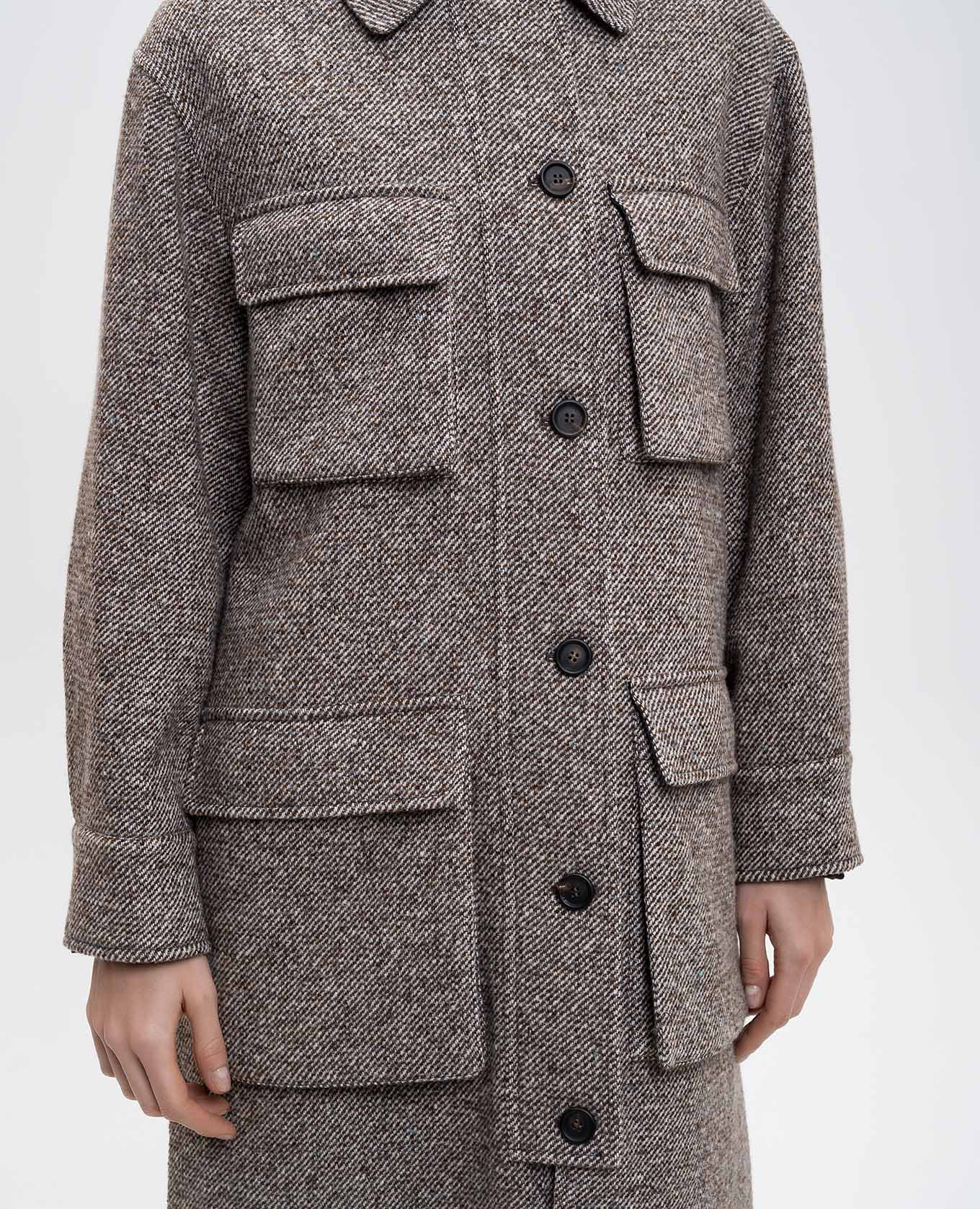 Brown wool and silk coat Brunello Cucinelli 5