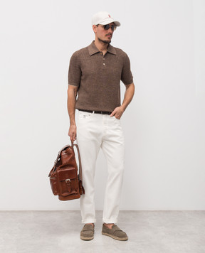 Brunello Cucinelli White jeans with logo M237PO1090