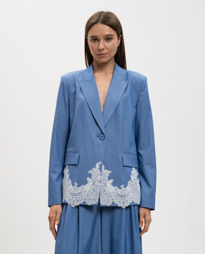 Twinset Blue jacket with lace 261AP2290