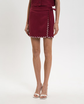 Simkhai Burgundy flared mini skirt 1263054SW