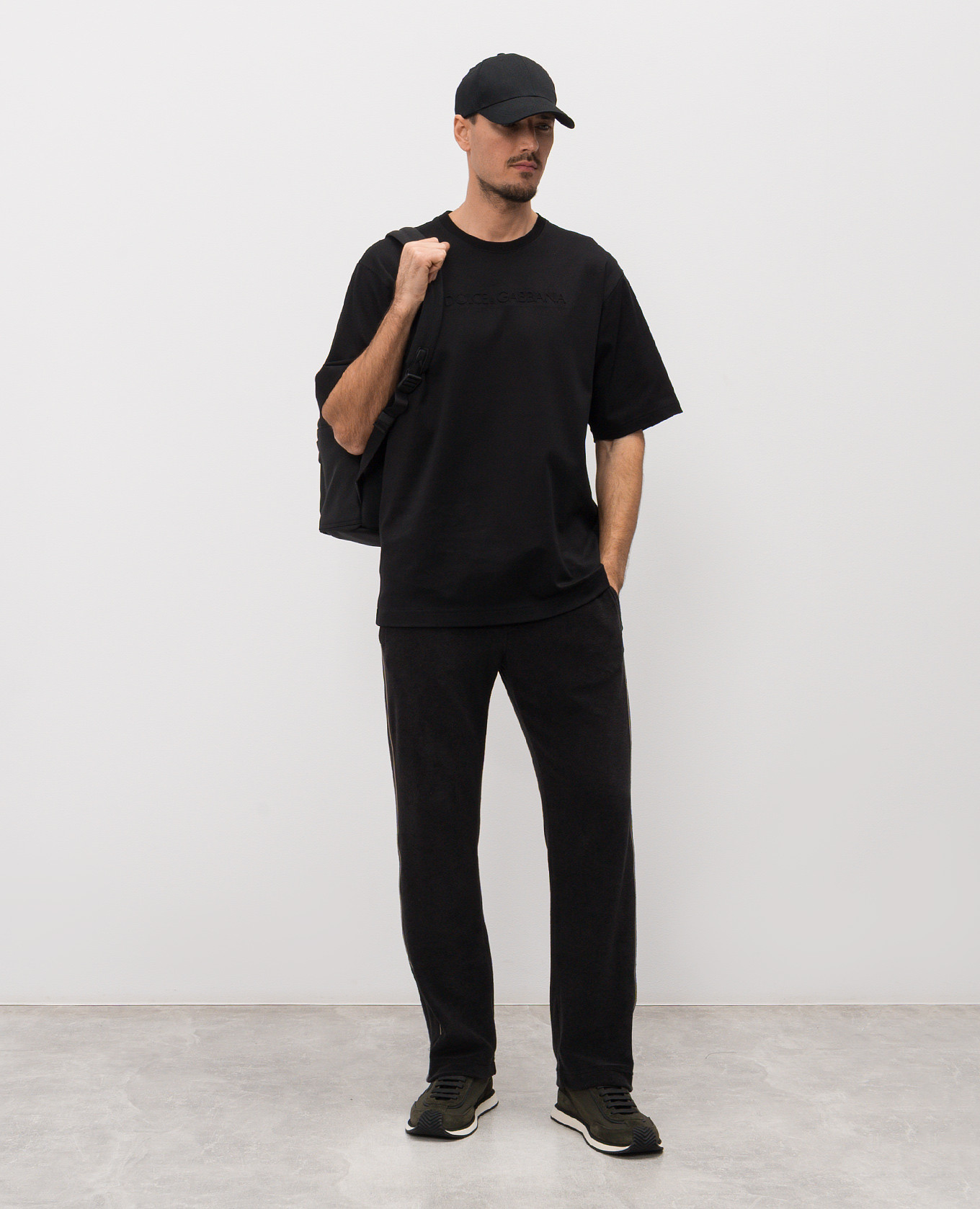 

Black T-shirt with textured logo Dolce&Gabbana