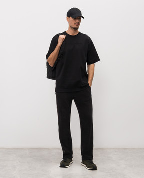 Dolce&Gabbana Black T-shirt with textured logo G8PN9ZHU7H8