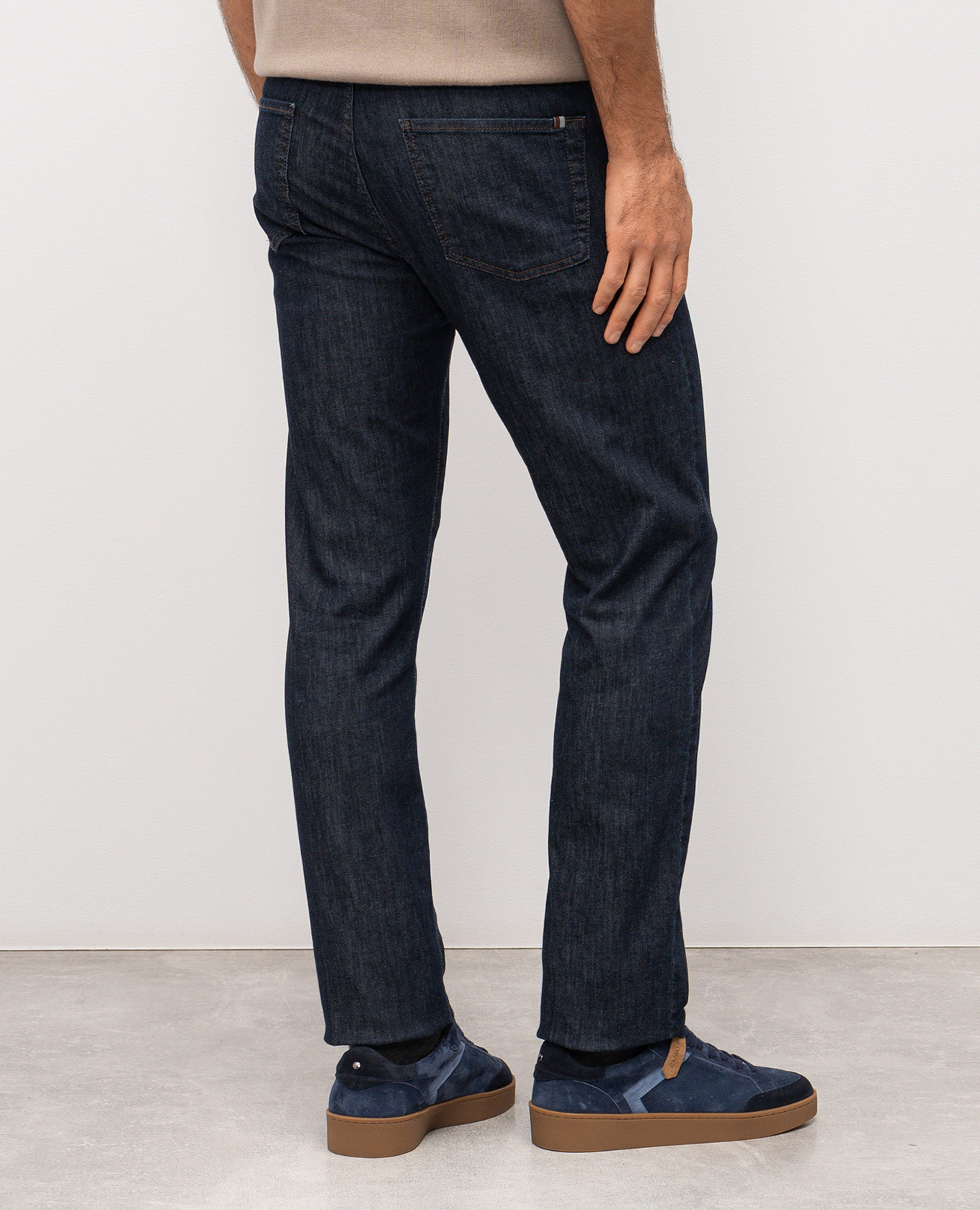 

Blue jeans with logo patch Canali