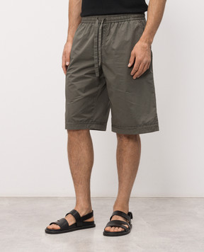Dolce&Gabbana Khaki shorts with textured logo GP1F9TFU5YP