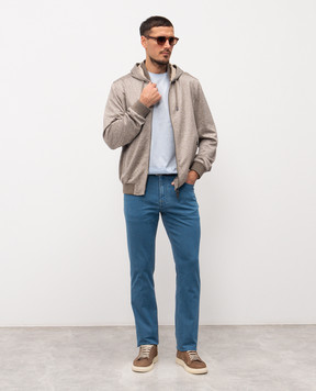 Stefano Ricci Beige silk and linen jacket MZJ6100060KL002U