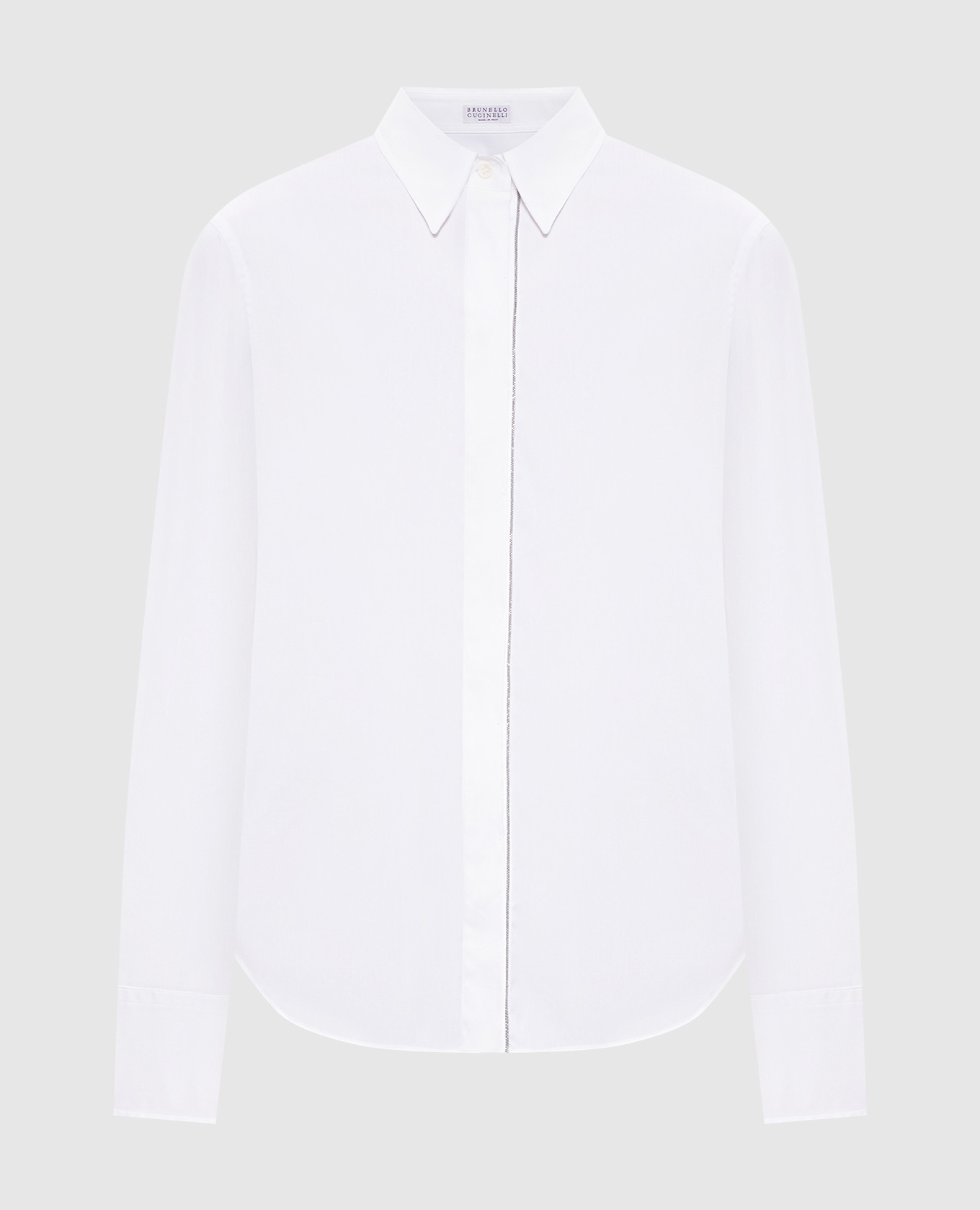 White shirt with a monil chain Brunello Cucinelli