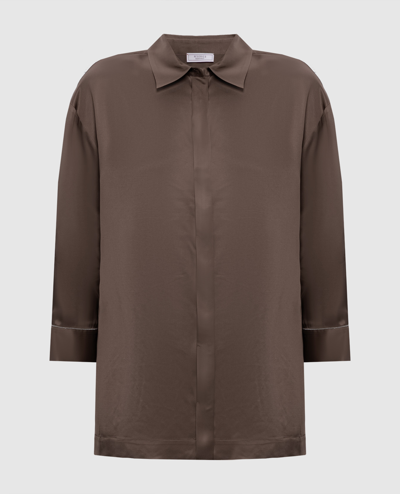Brown blouse with monil chain