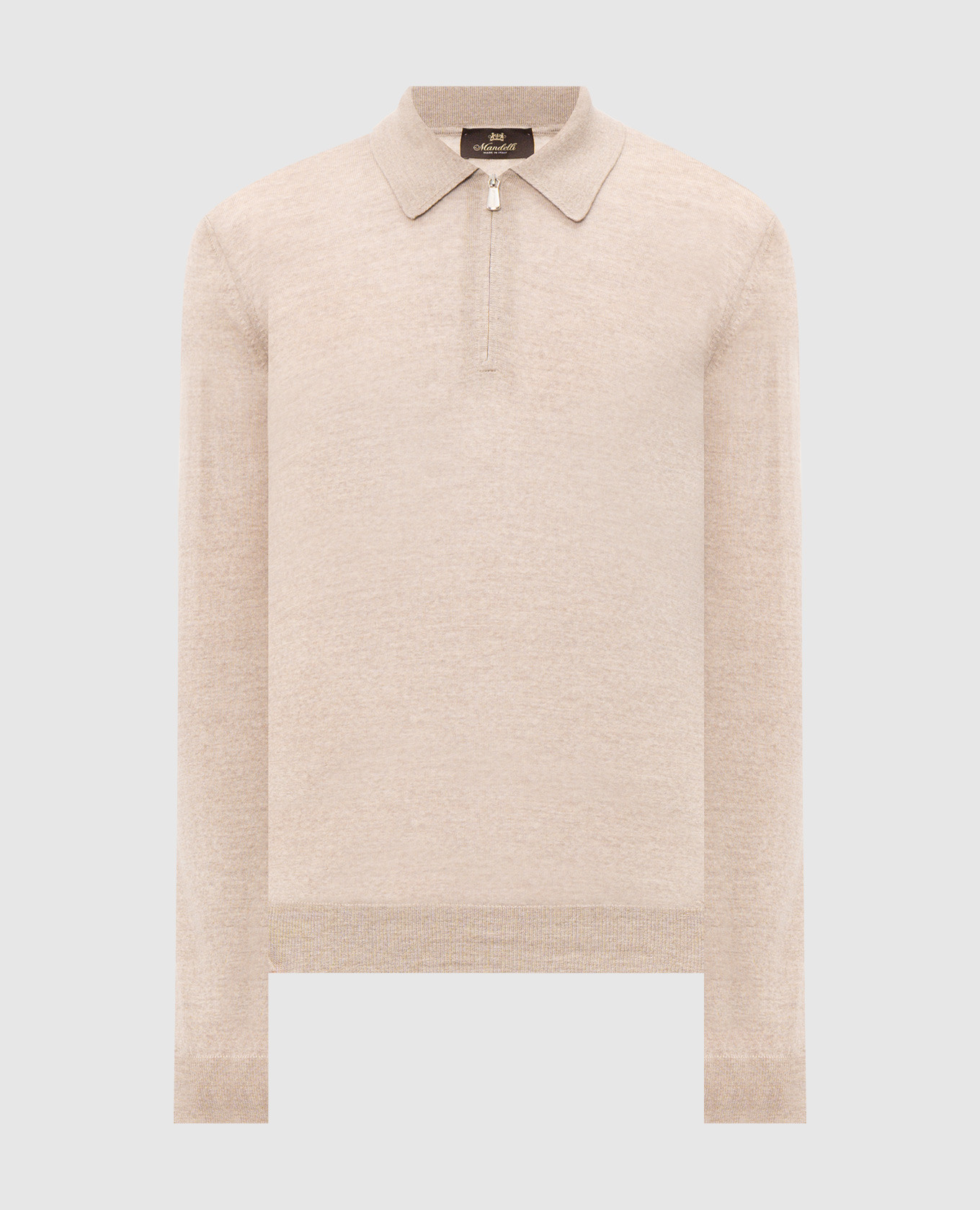 Beige wool polo shirt