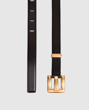 Balmain Anthem Black Leather Belt with Logo GN0WJ191LSLX